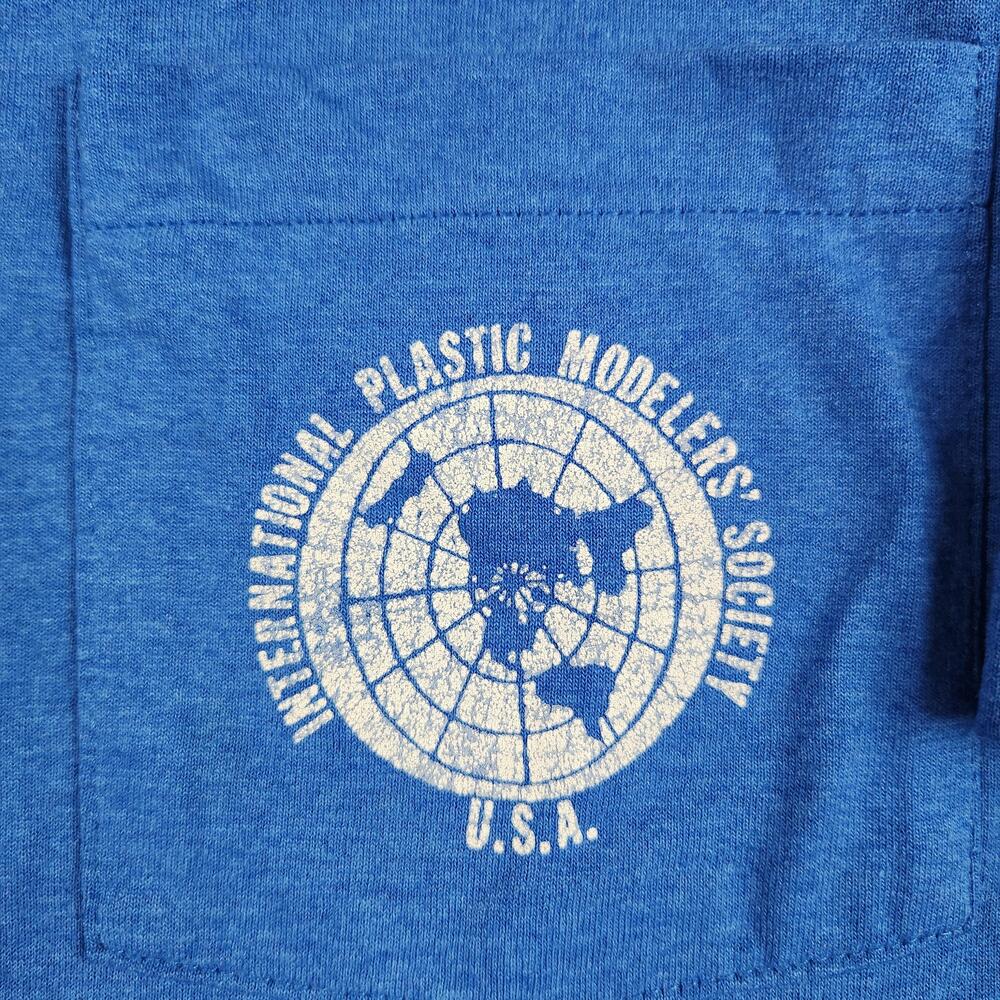 Vintage International Plastic Modelers Society Shirt Mens XL Blue 90s Logo USA